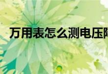 万用表怎么测电压降（万用表怎么测电压）