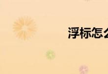 浮标怎么调（浮标）