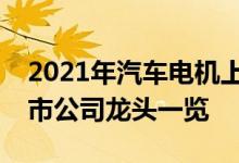 2021年汽车电机上市公司有哪些汽车电机上市公司龙头一览