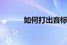 如何打出音标（如何打出星号）