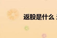 返股是什么 返股是什么意思 