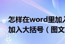怎样在word里加入大括号（怎么在word里加入大括号（图文））