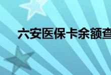 六安医保卡余额查询 六安医疗保险查询