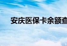 安庆医保卡余额查询 安庆医疗保险查询