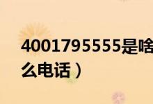 4001795555是啥电话（4001895555是什么电话）