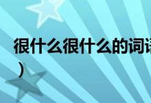 很什么很什么的词语（很什么很什么怎么组词）