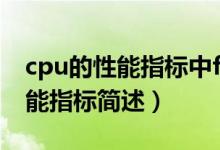 cpu的性能指标中fsb有什么作用（CPU的性能指标简述）