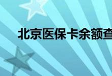 北京医保卡余额查询 北京医疗保险查询