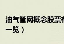油气管网概念股票有哪些（相关概念受益股票一览）