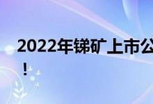 2022年锑矿上市公司龙头一览表一分钟了解！