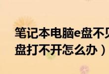 笔记本电脑e盘不见了怎么办（笔记本电脑e盘打不开怎么办）