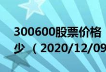 300600股票价格（300600股票价格今天多少 （2020/12/09））