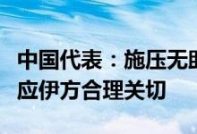 中国代表：施压无助于解决问题美方应积极回应伊方合理关切