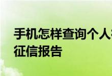 手机怎样查询个人征信报告 手机怎么查个人征信报告