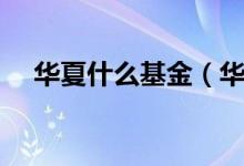 华夏什么基金（华夏优势基金代码多少）