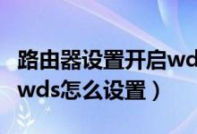 路由器设置开启wds是什么意思（路由器开启wds怎么设置）