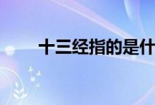十三经指的是什么（十三经指什么）
