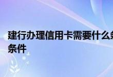 建行办理信用卡需要什么条件 请问建行申请信用卡需要什么条件