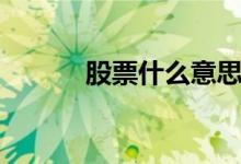 股票什么意思啊 股票什么意思 