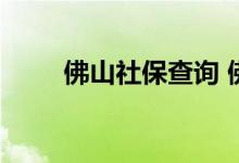 佛山社保查询 佛山个人社保卡查询