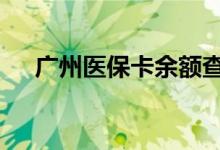 广州医保卡余额查询 广州医疗保险查询