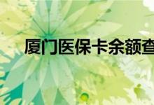 厦门医保卡余额查询 厦门医疗保险查询