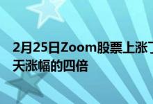2月25日Zoom股票上涨了近6%几乎是标准普尔500指数当天涨幅的四倍