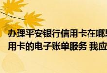 办理平安银行信用卡在哪里申请 请问我想要开通平安银行信用卡的电子账单服务 我应该怎么做