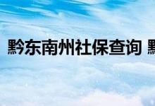 黔东南州社保查询 黔东南州个人社保卡查询