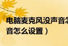 电脑麦克风没声音怎么设置（电脑麦克风没声音怎么设置）
