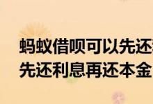 蚂蚁借呗可以先还利息后还本金吗 借呗怎么先还利息再还本金