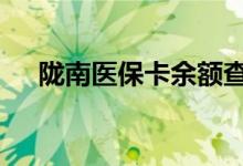 陇南医保卡余额查询 陇南医疗保险查询