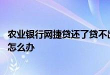 农业银行网捷贷还了贷不出来了 农行网捷贷还进去借不出来怎么办
