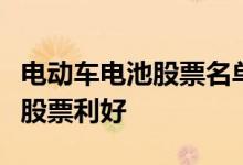 电动车电池股票名单一览哪些电动车电池概念股票利好