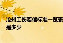 沧州工伤赔偿标准一览表 2022沧州一次性工亡补助金标准是多少 