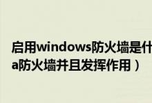 启用windows防火墙是什么意思（正确设置Windows Vista防火墙并且发挥作用）