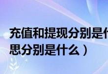 充值和提现分别是什么意思（充值和提现的意思分别是什么）