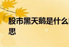 股市黑天鹅是什么时候 股市黑天鹅是什么意思