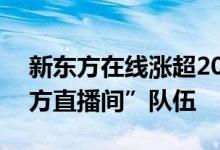 新东方在线涨超20%俞敏洪称已组建“新东方直播间”队伍