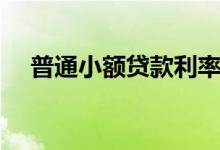 普通小额贷款利率（民间小额贷款利率）