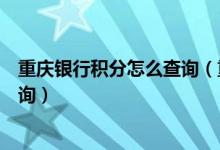 重庆银行积分怎么查询（重庆农商银行信用卡的积分如何查询）