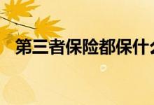 第三者保险都保什么 第三者保险都保什么