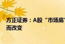 方正证券：A股“市场底”确认中长期趋势不会因短线回调而改变