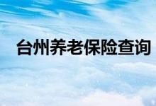 台州养老保险查询 台州个人养老保险查询