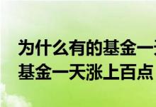 为什么有的基金一天涨10个点多 为什么有的基金一天涨上百点