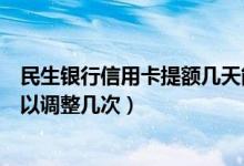 民生银行信用卡提额几天能提上去（民生银行信用卡提额可以调整几次）