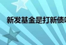 新发基金是打新债吗 新发基金是打新债么