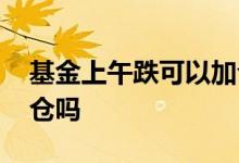 基金上午跌可以加仓么 基金下午大涨可以加仓吗
