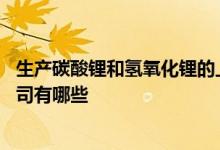 生产碳酸锂和氢氧化锂的上市公司 氢氧化锂产能大的上市公司有哪些 