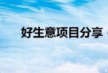 好生意项目分享（好生意项目有哪些）